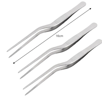3/1Pcs Kitchen Tweezer Utensil BBQ Tweezer Food Clip Kitchen Bar Chief Tong Stainless Steel Portable for Picnic Barbecue Cooking