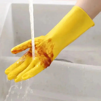 Latex Dishwashing Gloves Women's Waterproof Household Kitchen Washing Bowl Washing Clothes Vegetable Cleaning Household