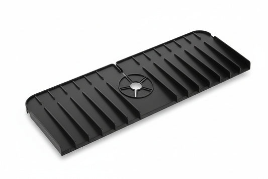 Silicone Faucet Mat & Sink Splash Guard – Dish Soap Sponge Holder & Countertop Drying Drain Pad