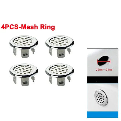 4Pcs Kitchen Bathroom Basin Circular Overflow Drain Cover Decoration Bathtub Sink Hole Overflow Hollow Washbasin Overflow