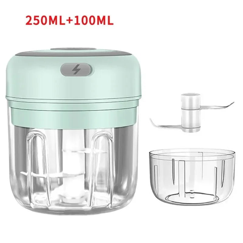 100/250mL USB Charging Garlic Mincer Mini Crusher Chopper Electric Garlic Chopper Powerful Ginger Garlic Onion Meat Masher