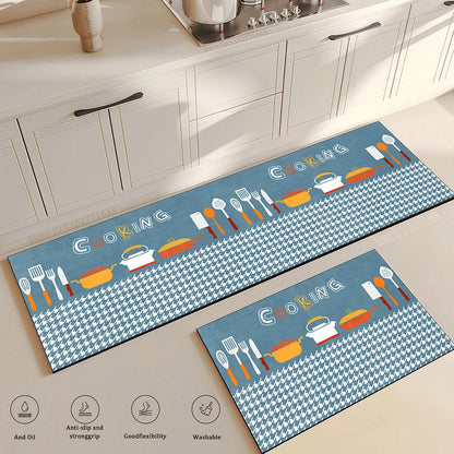 Absorbent Kitchen Floor Mat Anti-Slip Carpet Rug Simple Bathroom Entrance  Mat Home Decor Living Room Long Area Rug Antifatigue