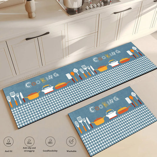 Absorbent Kitchen Floor Mat Anti-Slip Carpet Rug Simple Bathroom Entrance  Mat Home Decor Living Room Long Area Rug Antifatigue