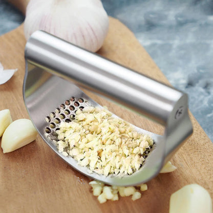 WORTHBUY Manual Stainless Steel Garlic Press, Garlic Chopped Ginger Crusher For Fruit Vegetable Tools Kitchen Accessories