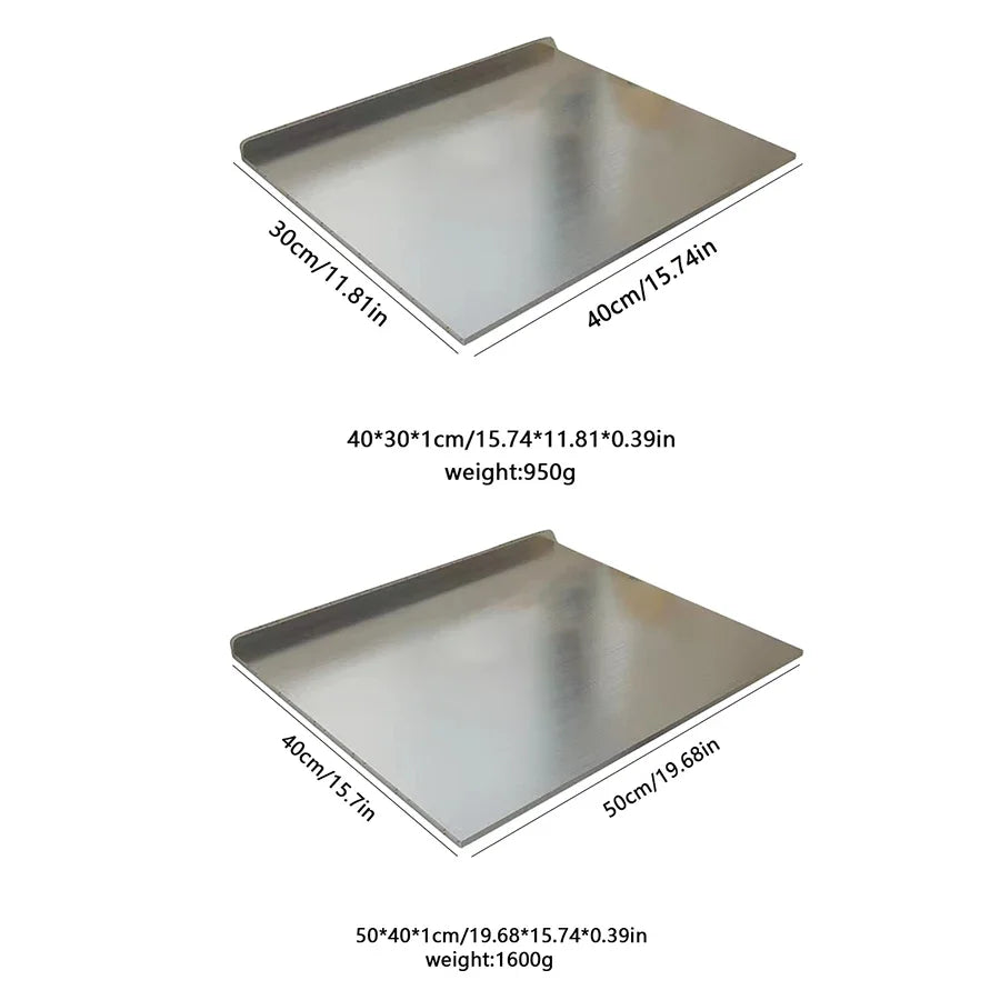 L-shaped folding chopping board stainless steel double-sided chopping board kitchen household fruit cutting and kneading panel