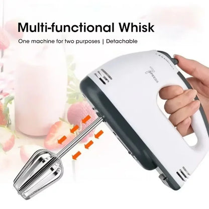 220V Handheld Electric Egg Beater, Household Automatic Mixer, Handheld Food Cake Bread Baking Dough Mixer, 7-speed Cream Blender
