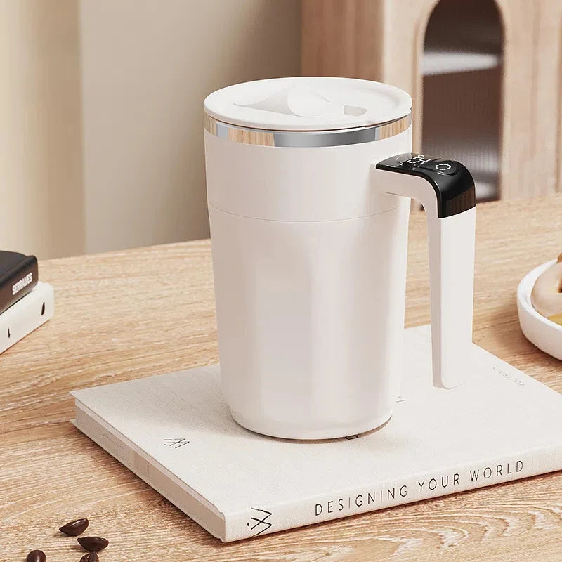 400ML Mixing Cup LED Temperature Display Coffee Cup 316 Stainless Steel Magnetic rotating stirring Milk Coffee Self Stirring Mug
