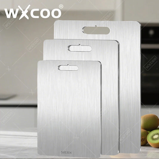 WXCOO Stainless Steel Cutting Board for Kitchen Chopping Board for Meat Kneading Dough Board for Fruit Vegetables Baby Food