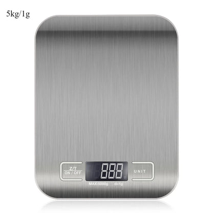 10kg/5kg LCD Electronic Scales OZ/ML/LB/G Kitchen Scale Stainless Steel Weighing Scale Food Diet Postal Balance Measuring Tool