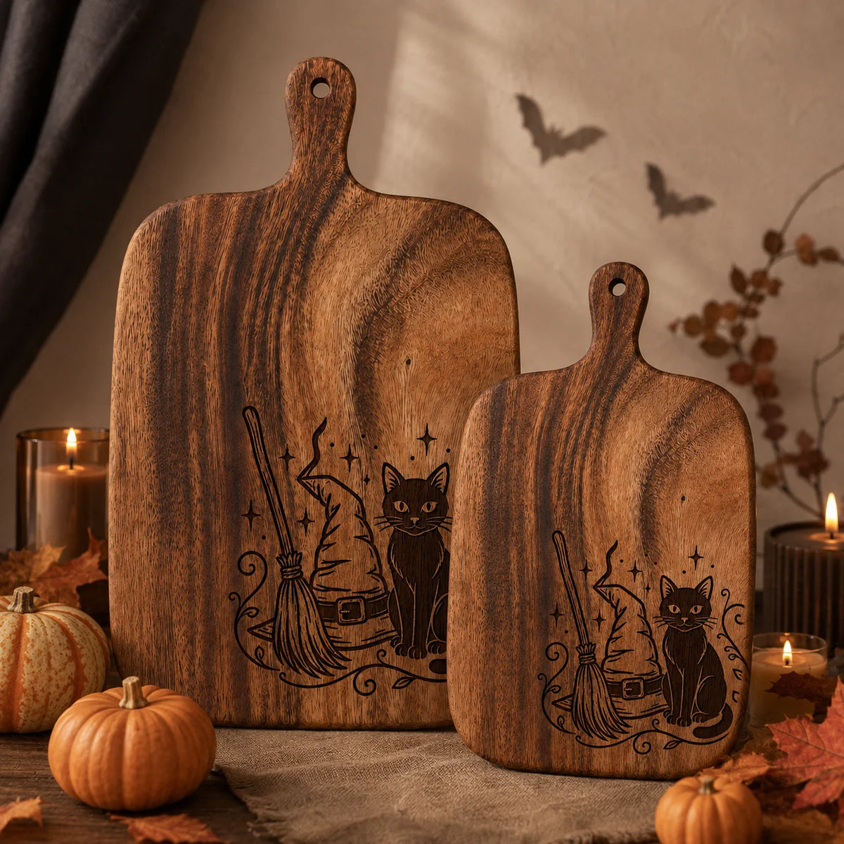Wooden Carved Halloween Cutting Board