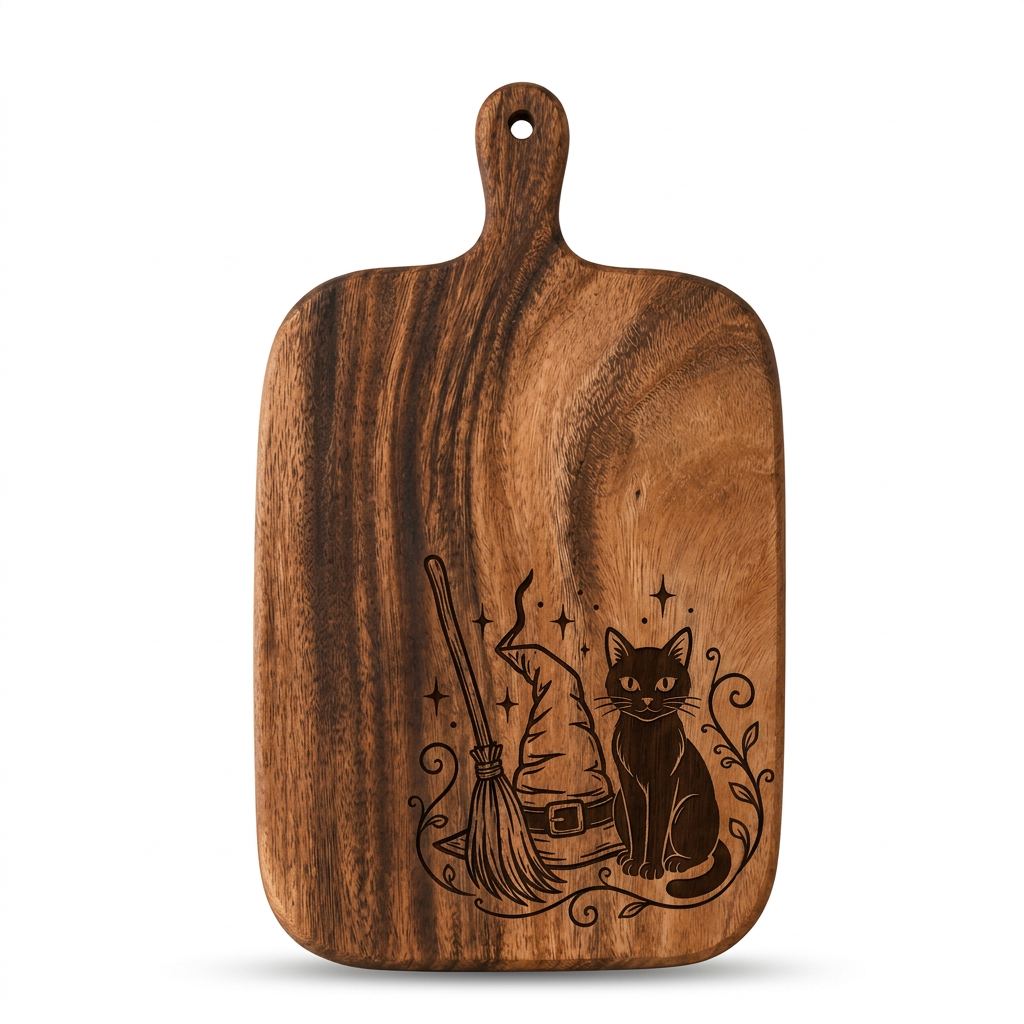 Wooden Carved Halloween Cutting Board