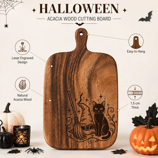 Wooden Carved Halloween Cutting Board
