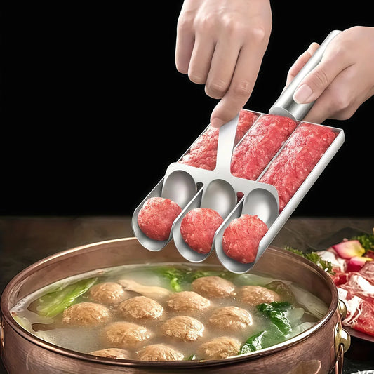 Non-Stick Meatball Maker Set Easy Release Manual Meatball Spoon Kitchen Tool for Effortless Fish Balls Home Cooking