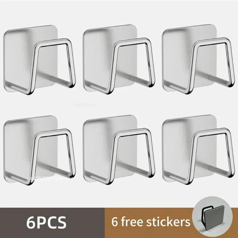 Kitchen Stainless Steel Sink Sponges Holder Self Adhesive Drain Drying Rack Kitchen Wall Hooks Accessories Storage Organizer