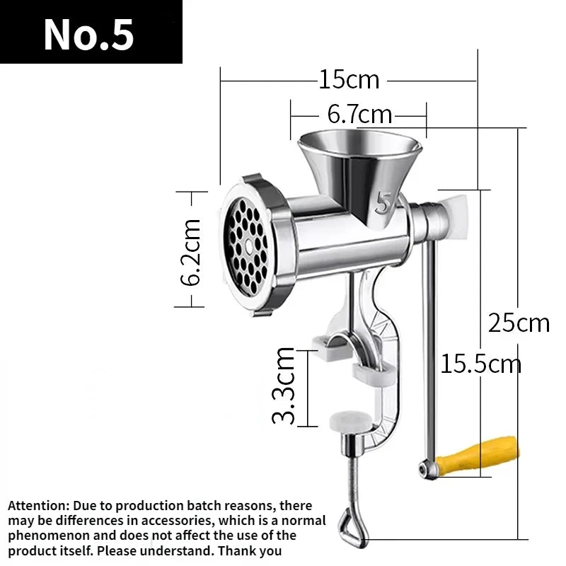 Heavy-Duty Manual Meat Mincer & Grinder – Sausage Filler, Noodle & Pasta Maker Kitchen Tool