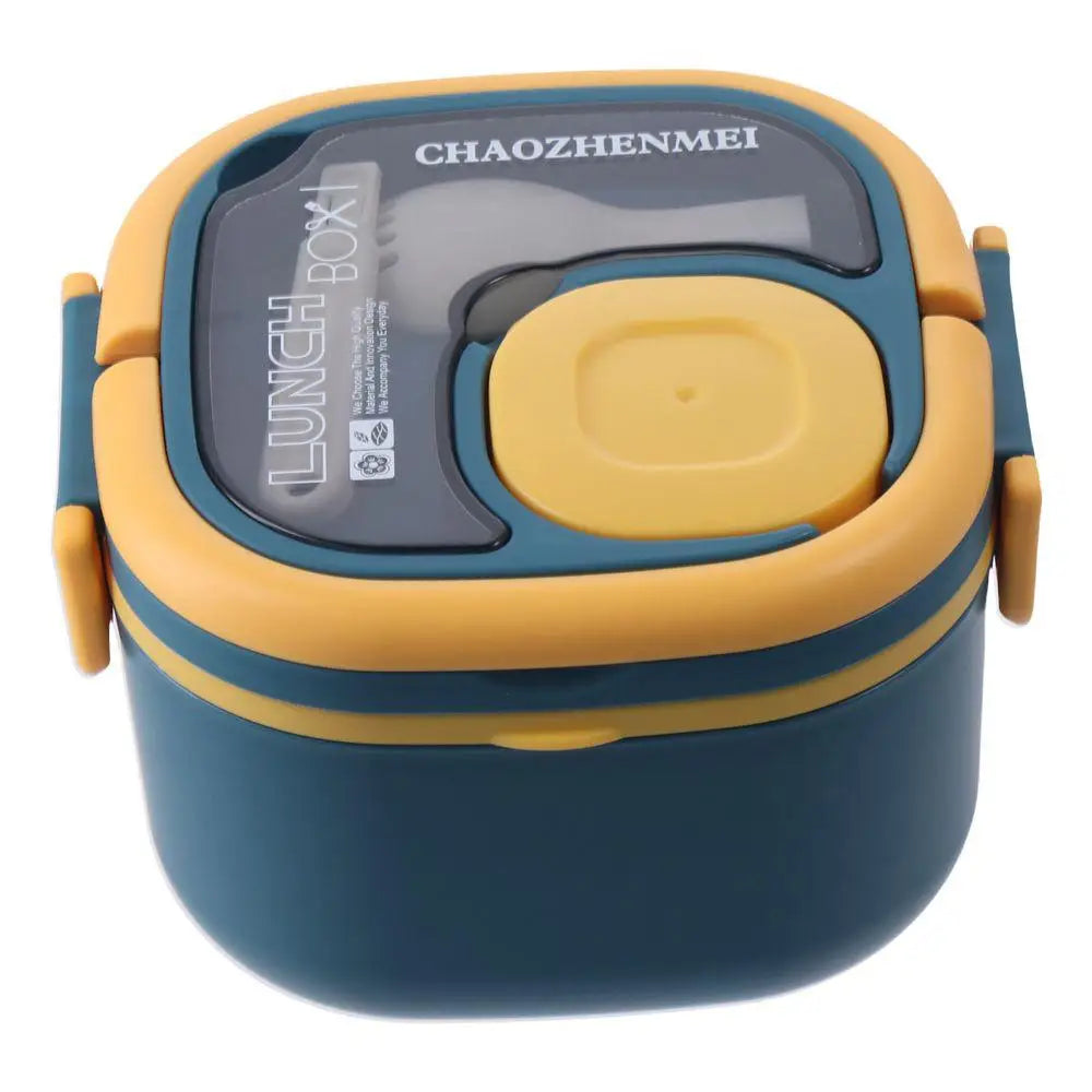 Blue/Green/Pink/White Insulated Lunch Box Plastic/Stainless Steel 15*15*9.6 CM Bento Box Lunch Box with Cutlery Camp Out