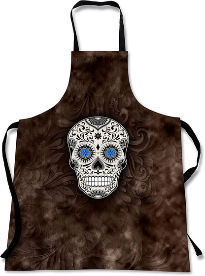 Sugar Skull Print Halloween Cooking Apron
