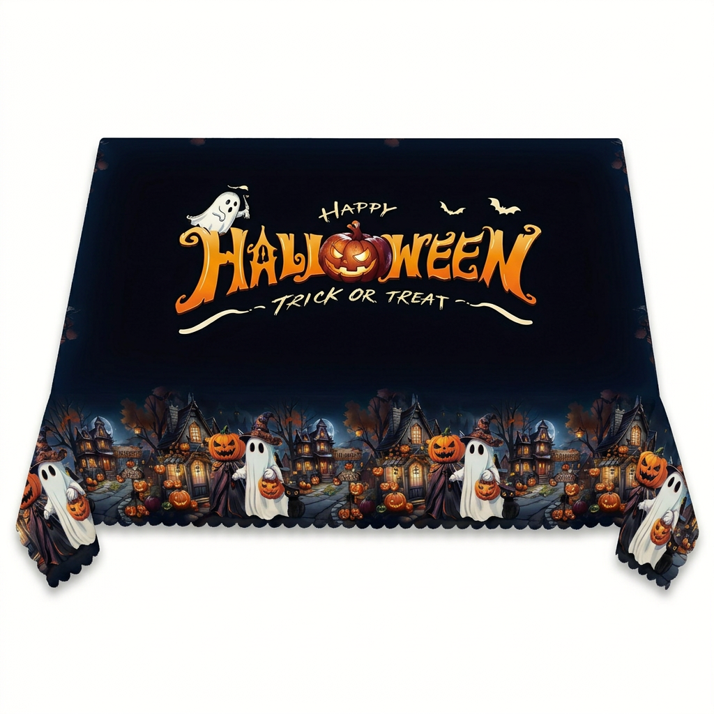 Halloween Print Polyester Tablecloth