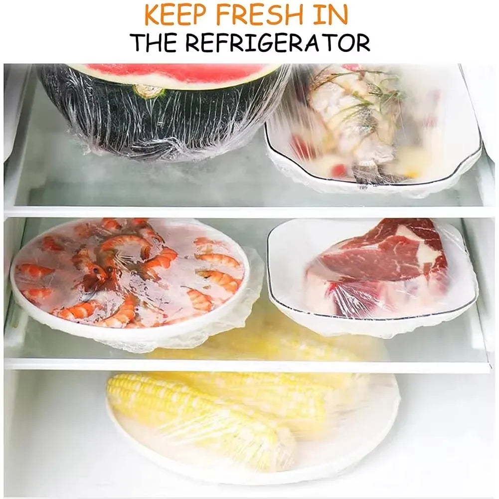 Reusable Disposable Food Cover Plastic Wrap Durable Elastic Food Lids for Bowls Elastic Plate Covers for Kitchen Food Saver Bag