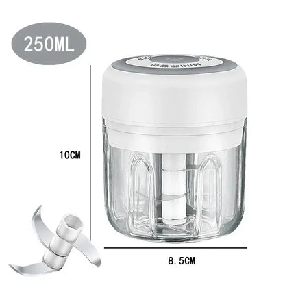 100/250mL USB Charging Garlic Mincer Mini Crusher Chopper Electric Garlic Chopper Powerful Ginger Garlic Onion Meat Masher