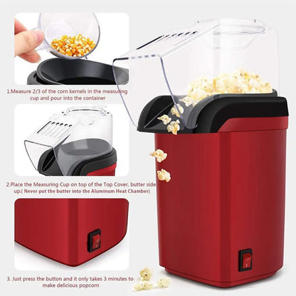 Popcorn Machine High Popping Rate Fully Automatic Popcorn Machine Electric Air Popper Mini Popcorn Machine for Home Kitchen
