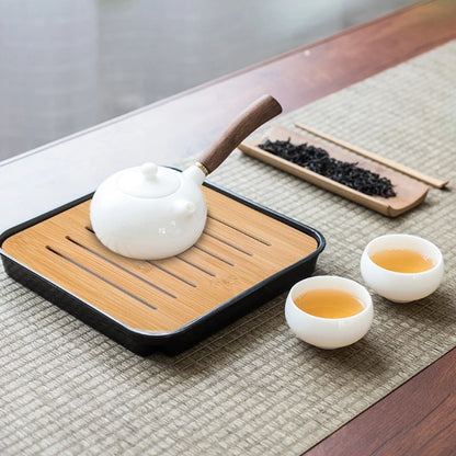 Mini Bamboo Chinese Kung Fu Tea Tray – Serving Tray Box for Tea Ceremonies