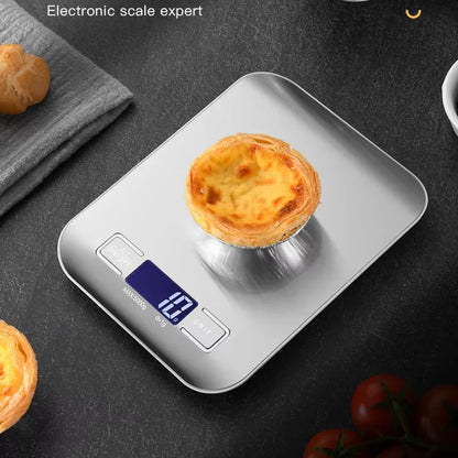 5kg/1g Multifunction Electric Digital Kitchen Food Scale LCD Display, High Precise Waterproff Measuring Scale Stainless Steel