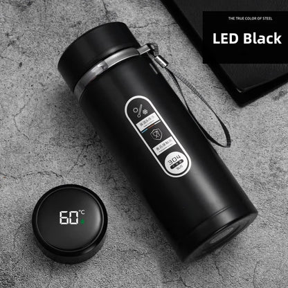 Stainless Steel Thermos Bottle with LED Temperature Display – 500ml & 1L - Kitchenley