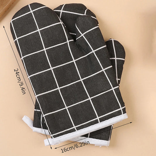 2pcs Kitchen Baking Gloves Microwave Oven Gloves High Temperature Resistant And Insulated Gloves Oven Gloves Heat-Resistant Glo