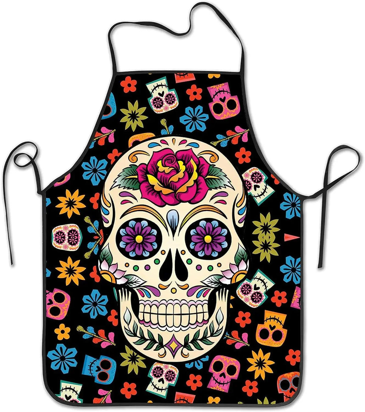 Sugar Skull Print Halloween Cooking Apron