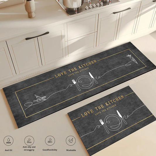 Anti Slip Kitchen Floor Mat,Water Absorbing Rug,Fashion Pattern Decoration Carpet,Multi Functional Door Mat,Bathroom Floor Mat