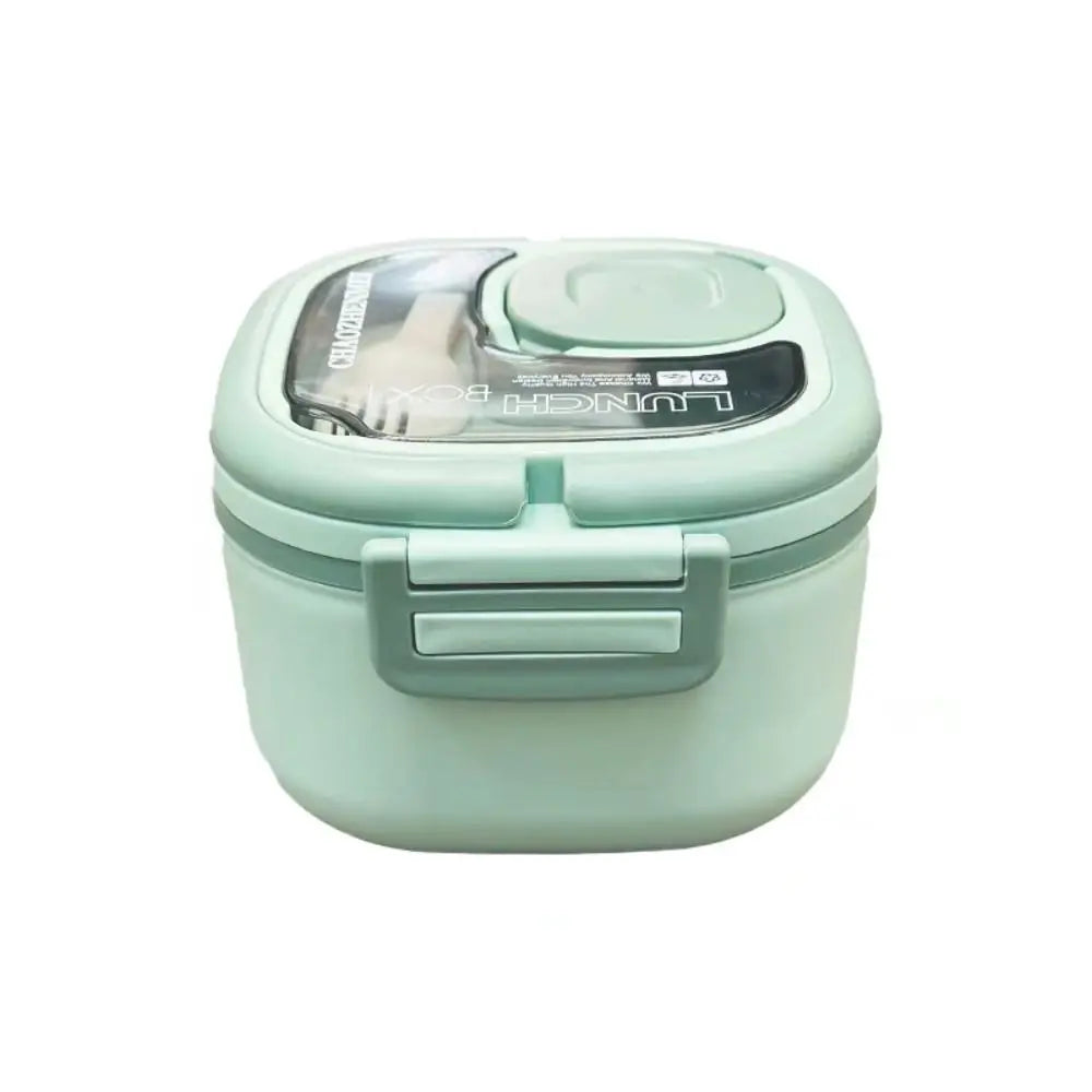 Blue/Green/Pink/White Insulated Lunch Box Plastic/Stainless Steel 15*15*9.6 CM Bento Box Lunch Box with Cutlery Camp Out
