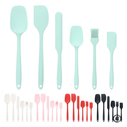 6pc Silicone Spatula set for baking-cake frosting kit with brush, non-stick scrapers & cream spreads |   cute kitchen gadgets