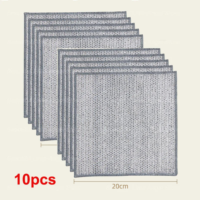 Steel Wire & Microfiber Non-Scratch Cleaning Cloths 5/20 Pcs - Kitchenley