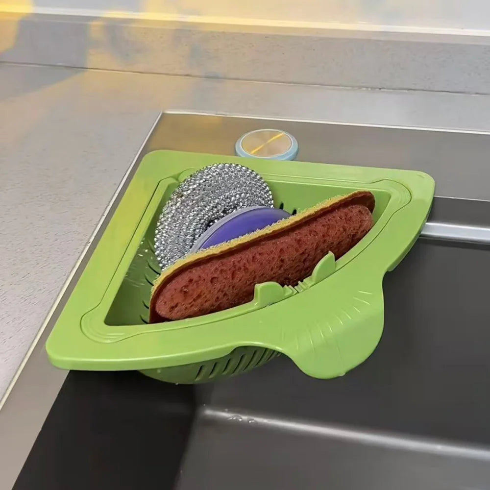 Magnetic Triangle Sink Drain Basket – Fruit & Vegetable Drainage & Food Waste Filter - Kitchenley