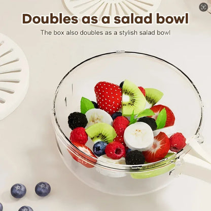 Folding Fruit & Vegetable Drain Wash Basket – Storage Box with Dehydrating Cooler & Handle