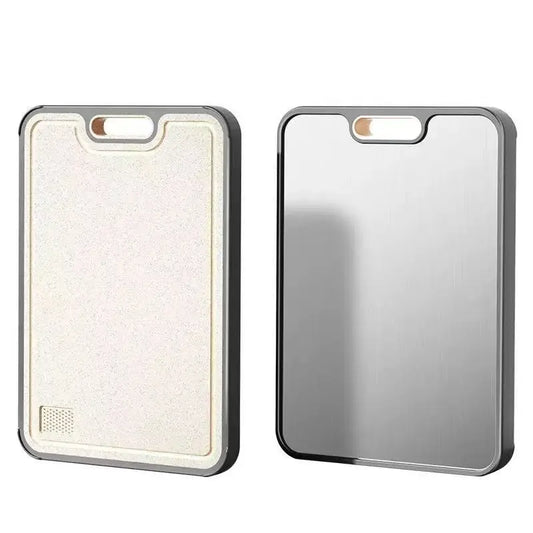 Double-Sided Titanium & Wheat Straw PP Cutting Board – Food Grade, Easy to Clean