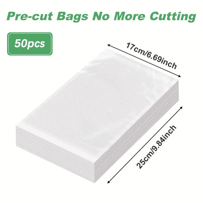 50pcs/lot Kitchen Vacuum Bags for Food Vacuum Sealer Packing Machine Food Storage Bag BPA-Free Kitchen Accessories