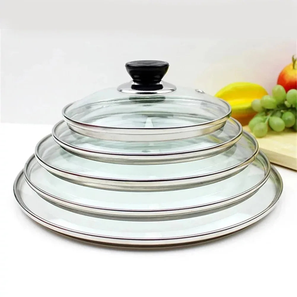 Tempered Glass Round Frying Pan Cover Visible Vertical Lid Pot Lid Cookware Parts Kitchen Accessories 20-30cm