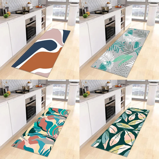 Tropical Plant Print Home Kitchen Floor Mat Door Front Decoration Floor Mat