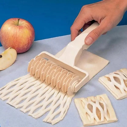 Kitchenley Embossing Lattice Dough Roller & Pie Pizza Cutter – Pastry Bakeware Tool (3 Sizes)