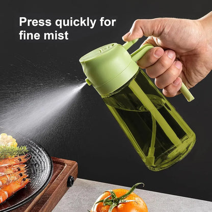 2in1 Black Glass Olive Oil Sprayer Lightproof Oil Dispenser for Cooking Salad Barbecue Kitchen Tools Refillable Spray Bottle