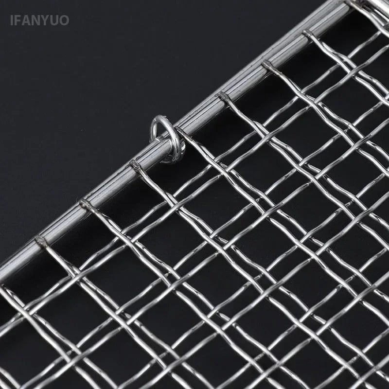 Stainless Steel Barbecue Grilling Basket Non Stick Fish Vegetable Steak Picnic Party Barbecue Gadget Picnic Party BBQ Rack Mesh
