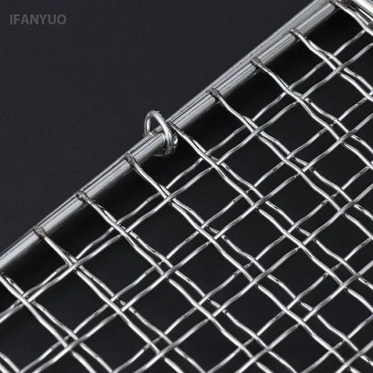 Stainless Steel Barbecue Grilling Basket Non Stick Fish Vegetable Steak Picnic Party Barbecue Gadget Picnic Party BBQ Rack Mesh