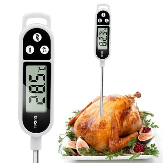 Stainless Steel Probe Digital Kitchen Thermometer – Instant-Read for Meat, BBQ, Milk, Oil & Liquids