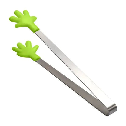 Creative Silicone Stainless Steel Mini Snack Food Tongs Non-slip Handles BBQ Bread Ice Cube Clip Kitchen Accessories BBQ