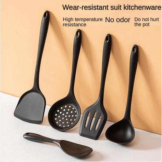 1/5psc kitchen Silicone5Non-Stick pan high temperature resistance spatula set spatula meal Spoon soup spoon set