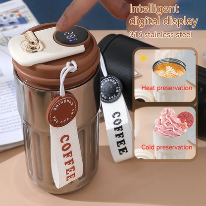 450ML Stainless Steel Thermo Water Bottle LED Temperature Display Coffee Cup Keep Cold and Heat Thermal Mug Travel Vacuum Flask