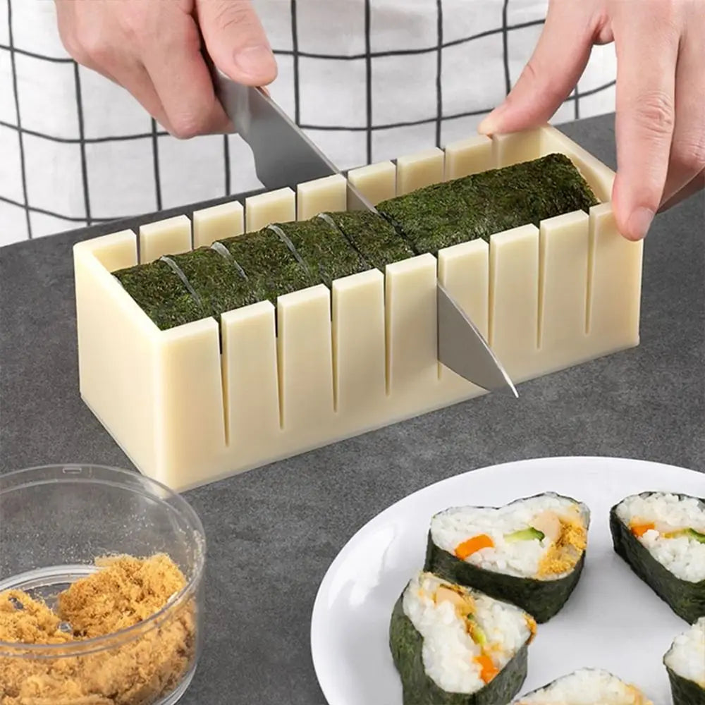 Sushi Maker Equipment Kit – Plastic Kimbap & Sushi Roll Molds in Round, Square & Heart Shapes