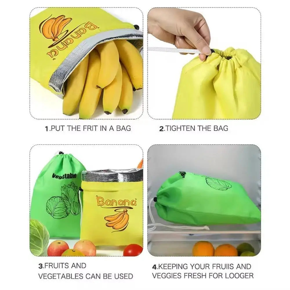 Fruit Vegetables Storage Bag Banana Bundle Pocket Lettuce Banana Fresh-keeping Bundle Pocket Drawstring Banana Preserve Bag